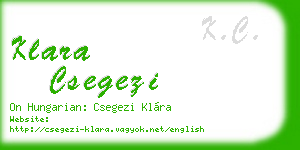 klara csegezi business card